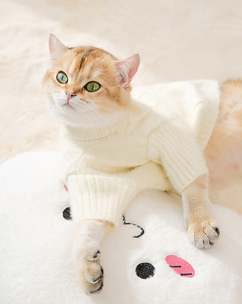Cat Faux Mink Knit Sweater Warm Clothes Comfortable Cat Knitted Autumn And Winter Clothing