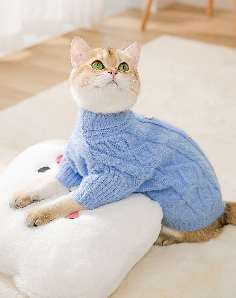 Cat Faux Mink Knit Sweater Warm Clothes Comfortable Cat Knitted Autumn And Winter Clothing
