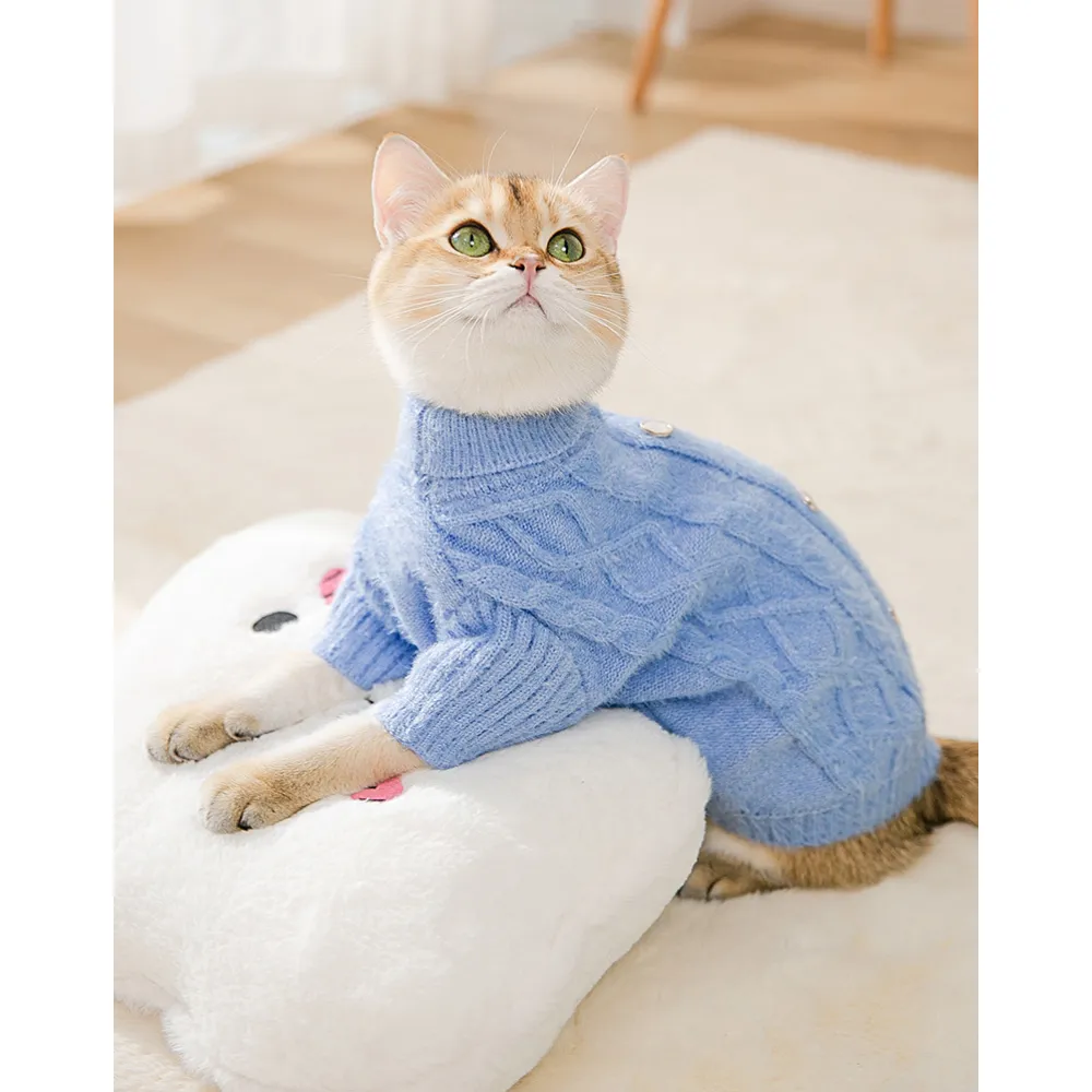 Cat Faux Mink Knit Sweater Warm Clothes Comfortable Cat Knitted Autumn And Winter Clothing
