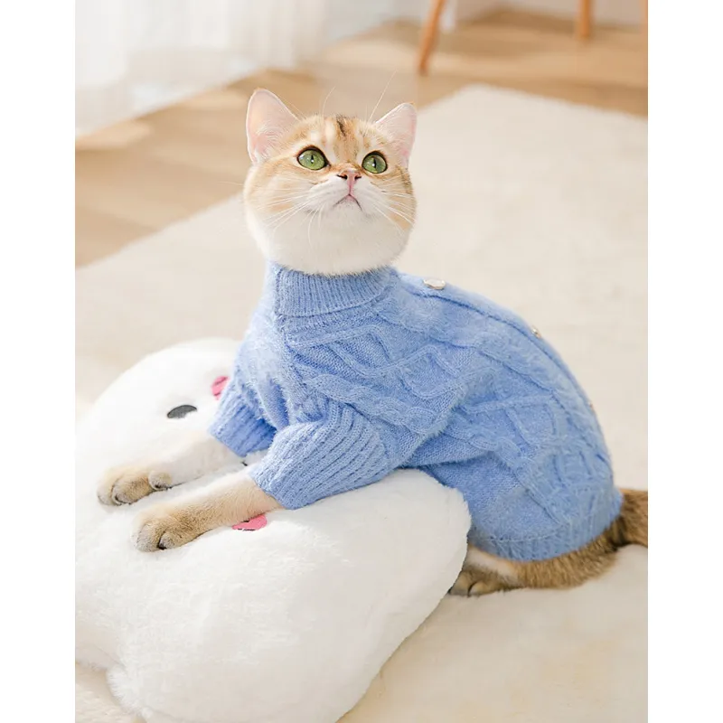 Cat Faux Mink Knit Sweater Warm Clothes Comfortable Cat Knitted Autumn And Winter Clothing