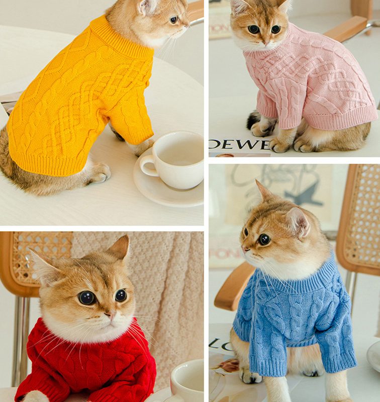 Cat Twist Knitting Sweater Warm And Comfortable Cat Autumn And Winter Clothing