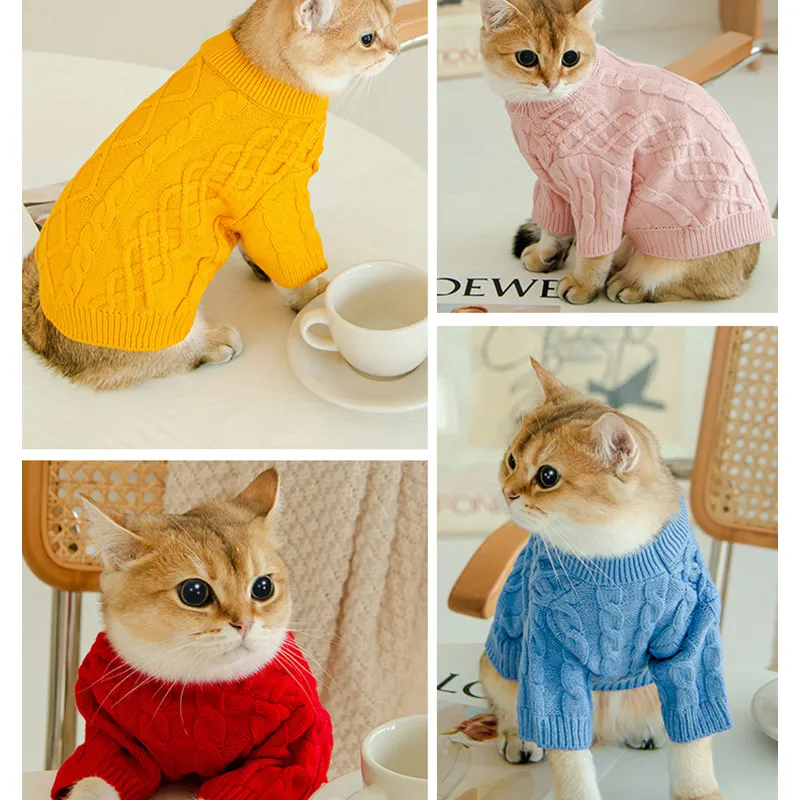Cat Twist Knitting Sweater Warm And Comfortable Cat Autumn And Winter Clothing