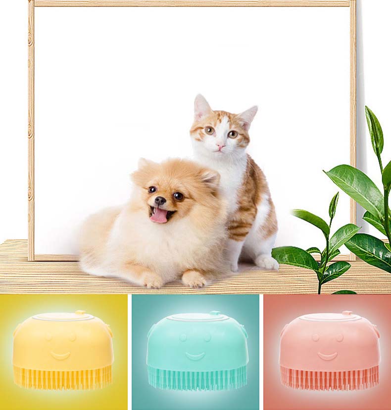 Cat Dog Square Silicone Bath Brush