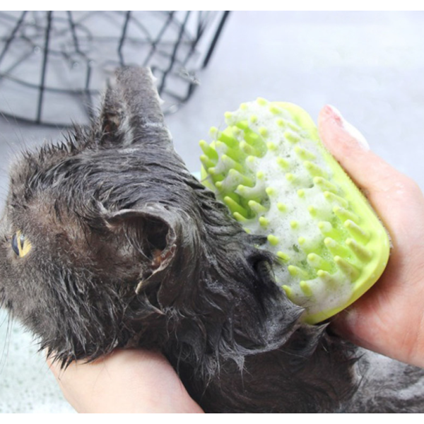 Cat Dog Pet Bath Brush Square Grooming Brush Silicone Massage Brush