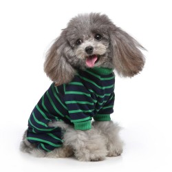 Dog Pajama Loungewear Cotton Print Autumn And Winter Clothing Stripes Style Quadruped Costume