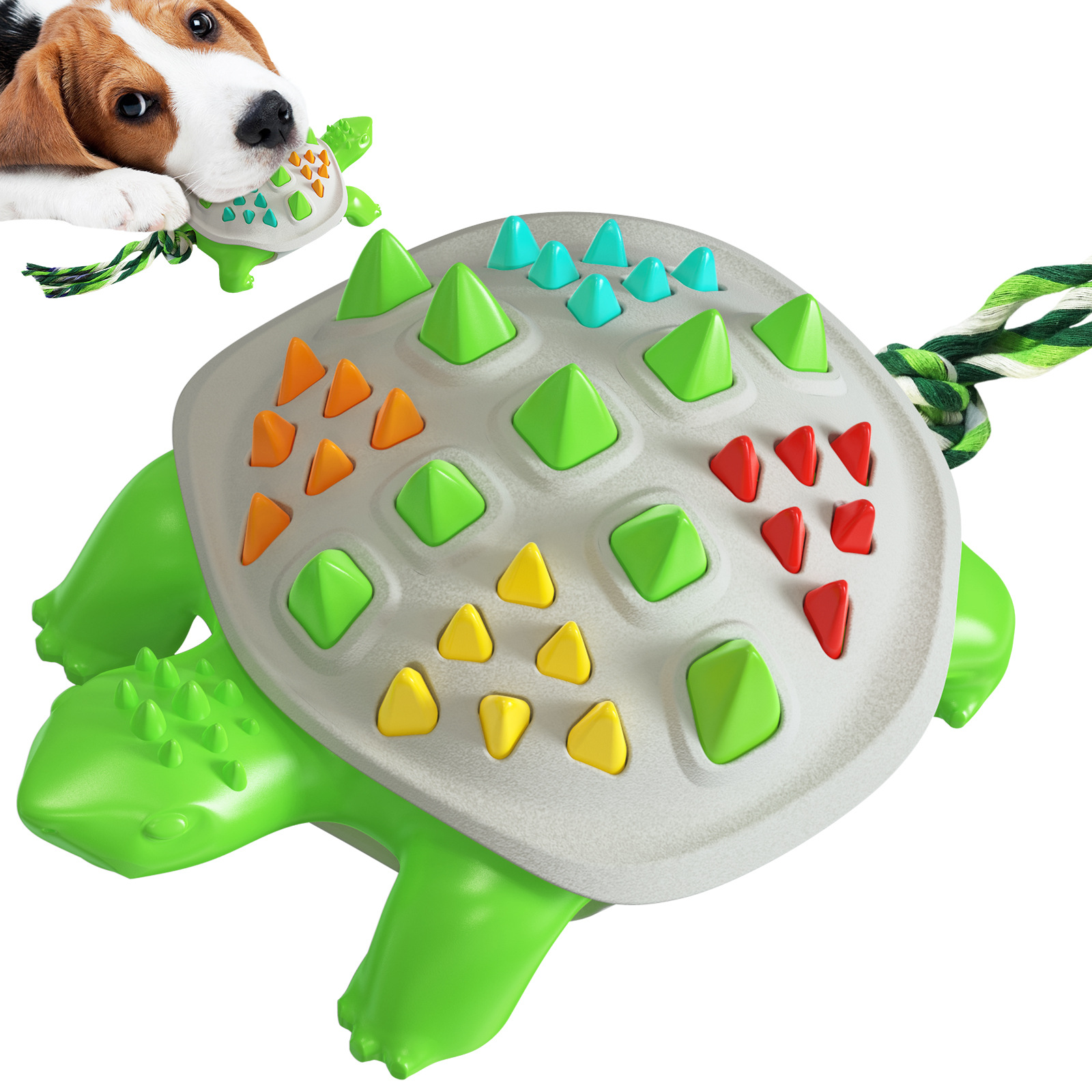 Dog Chew Toy Rubber Turtle Training Slow Feeder