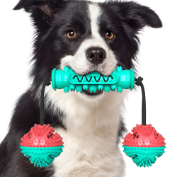 Dog Chew Toys Puppy Dog Training Treats Teething Rope Food Dispensing Ball Toys