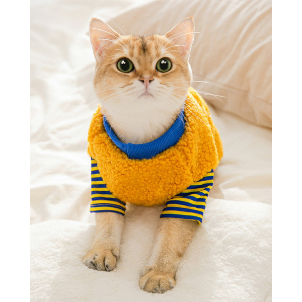 Dog Cat Pajama Homewear Pet Splicing Design Plush Quadruped SweatshirtAutumn And Winter Clothing