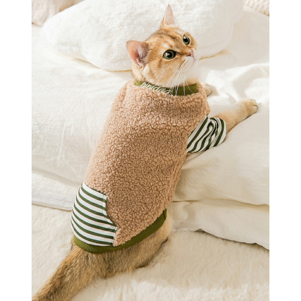 Dog Cat Pajama Homewear Pet Splicing Design Plush Quadruped SweatshirtAutumn And Winter Clothing