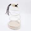 Cat Mice & Plush Toys Cat Plush Toy with Spiral Spring Plate Mouse Interactive Stainless Steel Spring Rotating Interactive Cat Toy