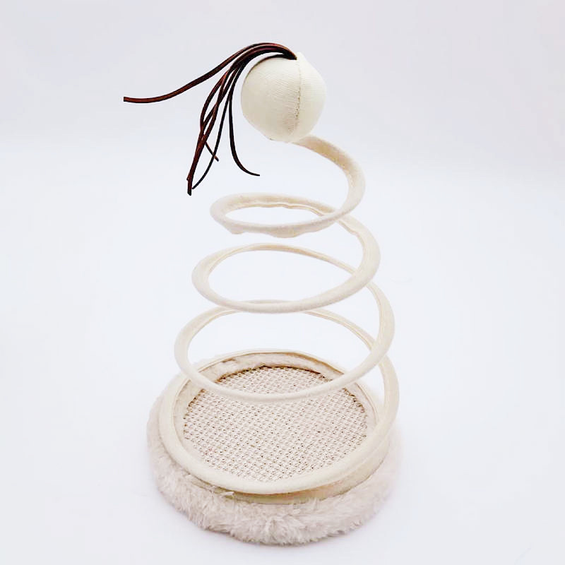 Cat Mice & Plush Toys Cat Plush Toy with Spiral Spring Plate Mouse Interactive Stainless Steel Spring Rotating Interactive Cat Toy