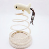 Cat Mice & Plush Toys Cat Plush Toy with Spiral Spring Plate Mouse Interactive Stainless Steel Spring Rotating Interactive Cat Toy