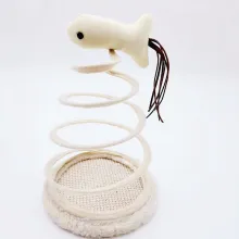 Cat Mice & Plush Toys Cat Plush Toy with Spiral Spring Plate Mouse Interactive Stainless Steel Spring Rotating Interactive Cat Toy01