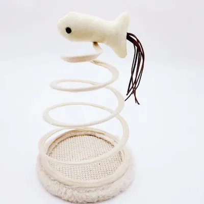 Cat Mice & Plush Toys Cat Plush Toy with Spiral Spring Plate Mouse Interactive Stainless Steel Spring Rotating Interactive Cat Toy 02
