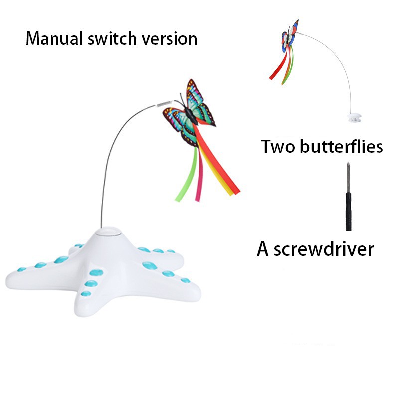 Cat Teaser Wand Cat Toy 360 Degree Rotating Automatic Toy Electronic Butterfly Cat Toys