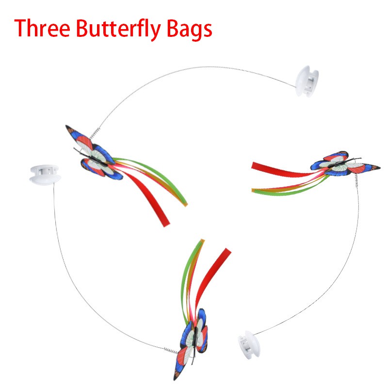 Cat Teaser Wand Cat Toy 360 Degree Rotating Automatic Toy Electronic Butterfly Cat Toys