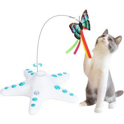 Cat Teaser Wand Cat Toy 360 Degree Rotating Automatic Toy Electronic Butterfly Cat Toys 01