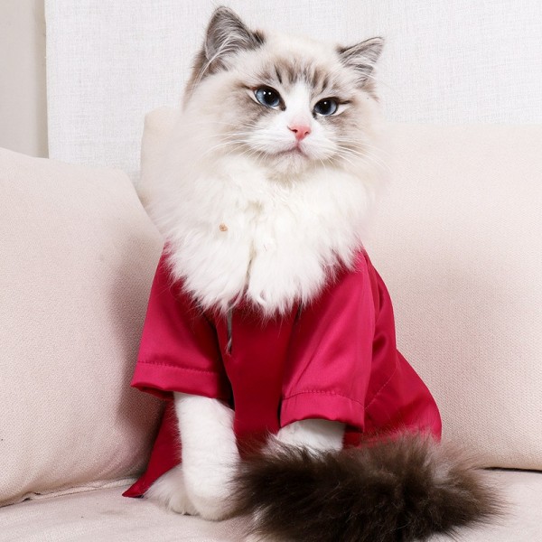 Cat T-Shirt Cool Summer Clothing Comfortable Cat Japanese Style Clothing Hair Two Legged Clothes Silk Clothes