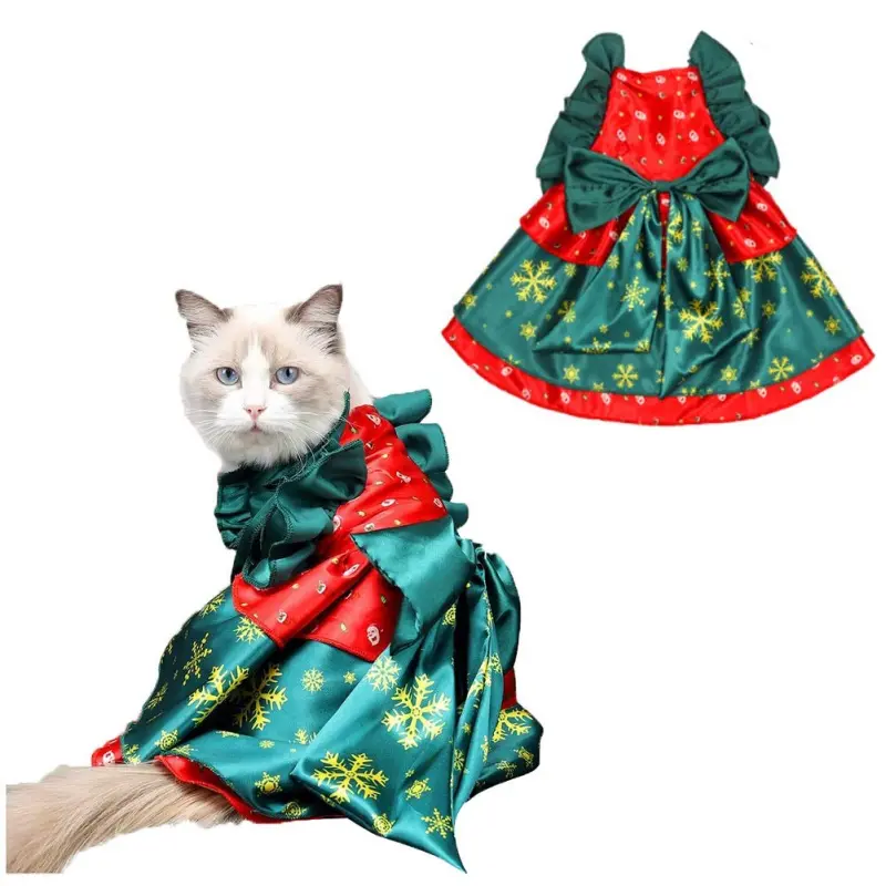 CAT Clothes & Accessories Cat cape clothes funny cat clothes cat Christmas dress01