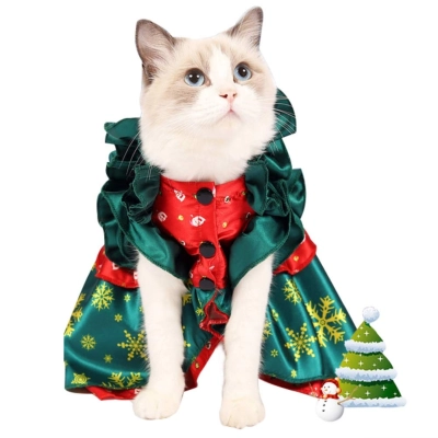 CAT Clothes & Accessories Cat cape clothes funny cat clothes cat Christmas dress 01