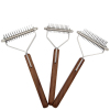 Cat dog pet cleaning comb Stainless steel double-sided pet brush Walnut handle comb