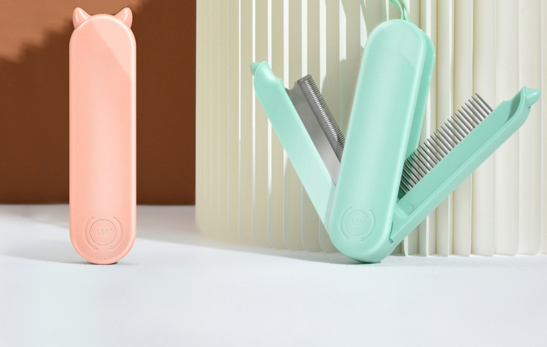 Cat Dog Stainless Steel Double Sided 2 In 1 Folding Comb