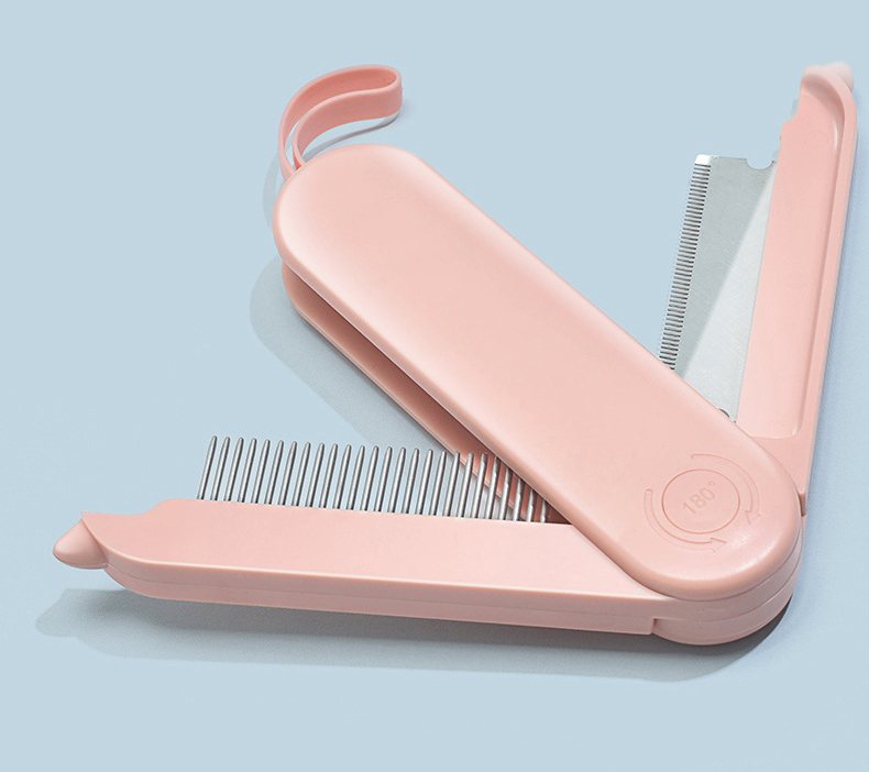 Cat Dog Stainless Steel Double Sided 2 In 1 Folding Comb