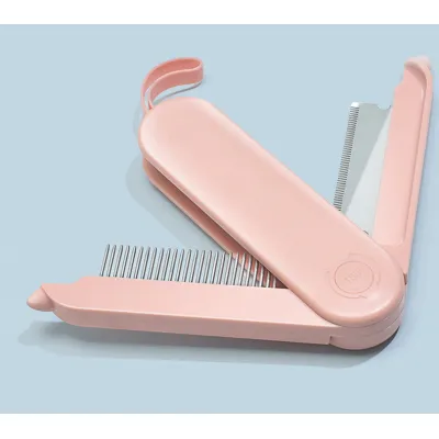 Cat Dog Stainless Steel Double Sided 2 In 1 Folding Comb 02