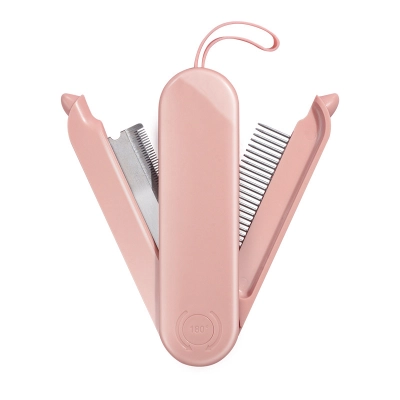 Cat Dog Stainless Steel Double Sided 2 In 1 Folding Comb 01