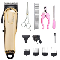 Cat Dog Hair Trimmer Pet Electric Hair Clipper Set With Steel Comb