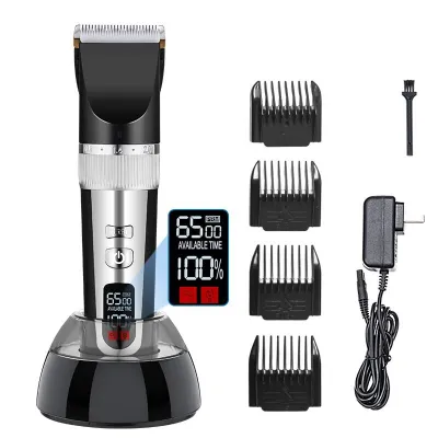 Cat Dog Digital Display Silent Hair Clipper With Desktop Charger 01