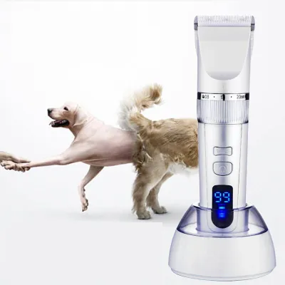 Cat Dog Electric Silent Digital Display Hair Clipper with Desktop Charger 01