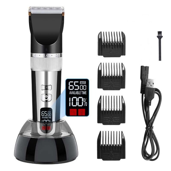 Cat Dog Hair Trimmer Pet Electric Hair Clipper Digital Display Shaver Silent Hair Clipper With Desktop Charger And Usb Cable