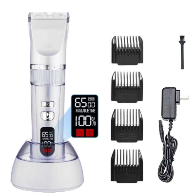 Cat Dog Digital Display Silent Hair Clipper With Desktop Charger 02