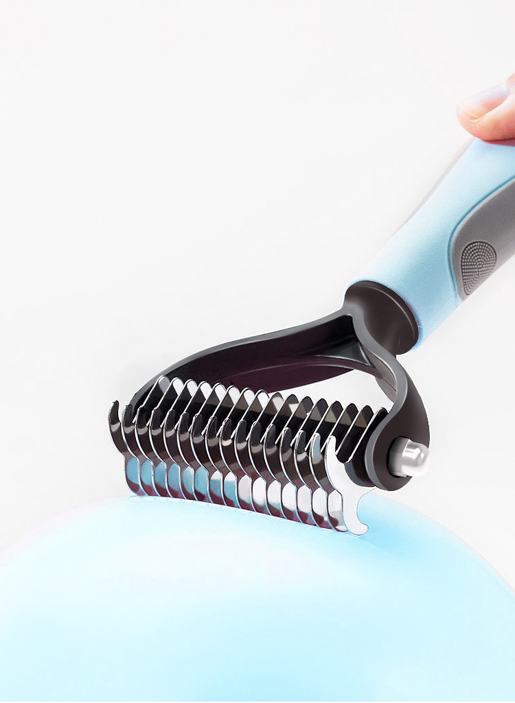 Dog Stainless Steel Double-sided Rake Brush