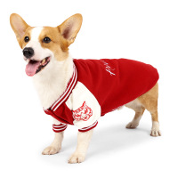 Dog T-shirt & Hoodie Warm Sportswear, Pet Hoodie With Snap Clousure Baseball Clothing For Autumn And Winter