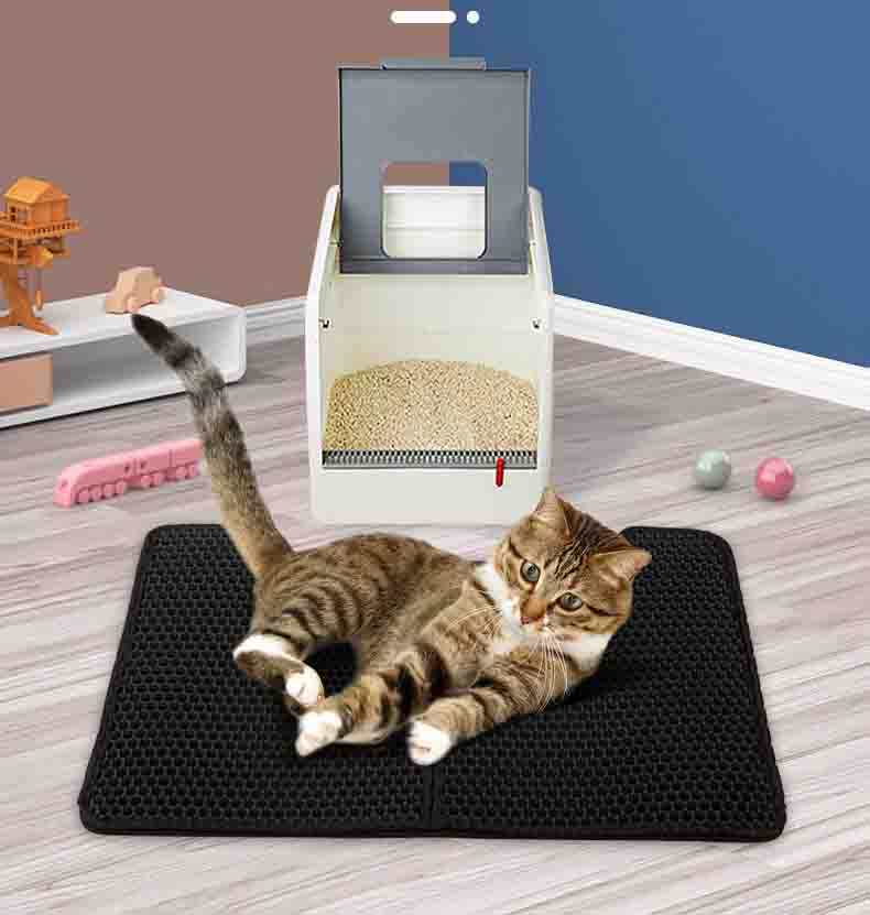 Cat Litter Pad EVA Double Layer Design Washable Cat Litter Pad Foldable U-Shaped Cat Toilet