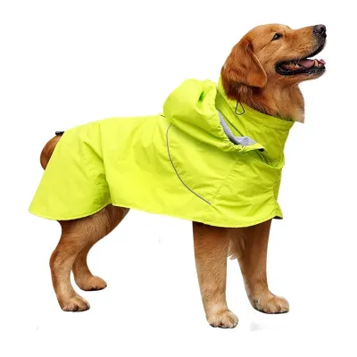 Dog Raincoat With Reflective Strips 01