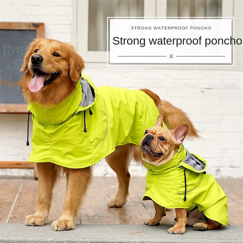 Dog Raincoat With Reflective Strips01