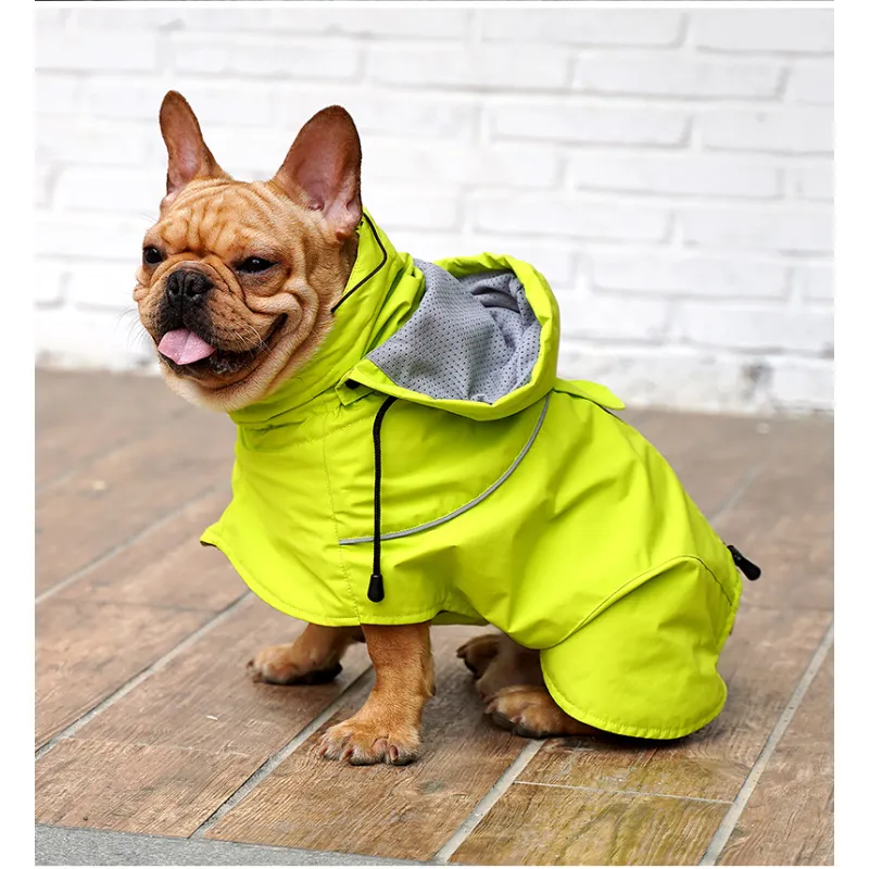 Dog Raincoat With Reflective Strips07