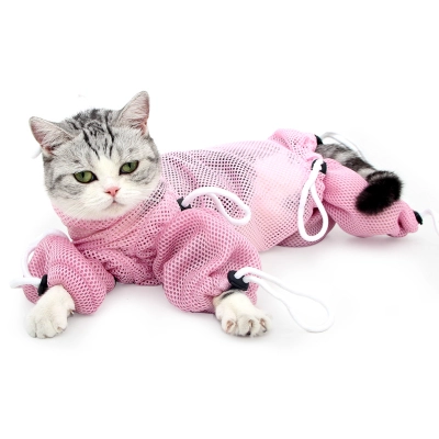 Cat Protective Equipment & Nursing Clothes Pet Grooming Bag Adjustable Bathing And Washing Net Bag For Cat Bite & Scratch Soothing Cat 01