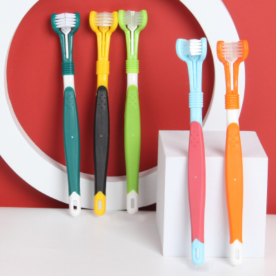 Cat Dog Triple Head Oral Cleaning Toothbrush 01