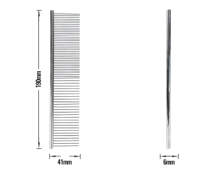 Cat Dog Stainless Double Tooth Long Row Comb