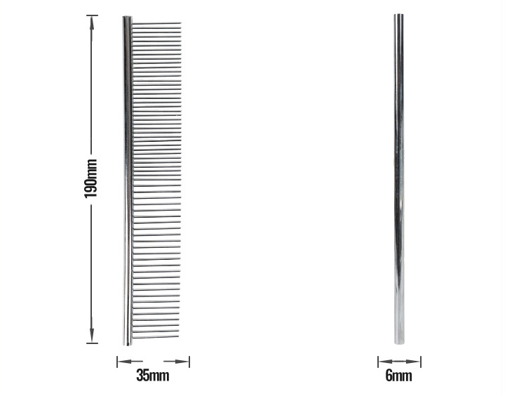Cat Dog Stainless Double Tooth Long Row Comb