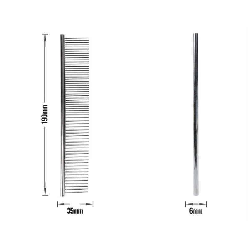 Cat Dog Stainless Double Tooth Long Row Comb