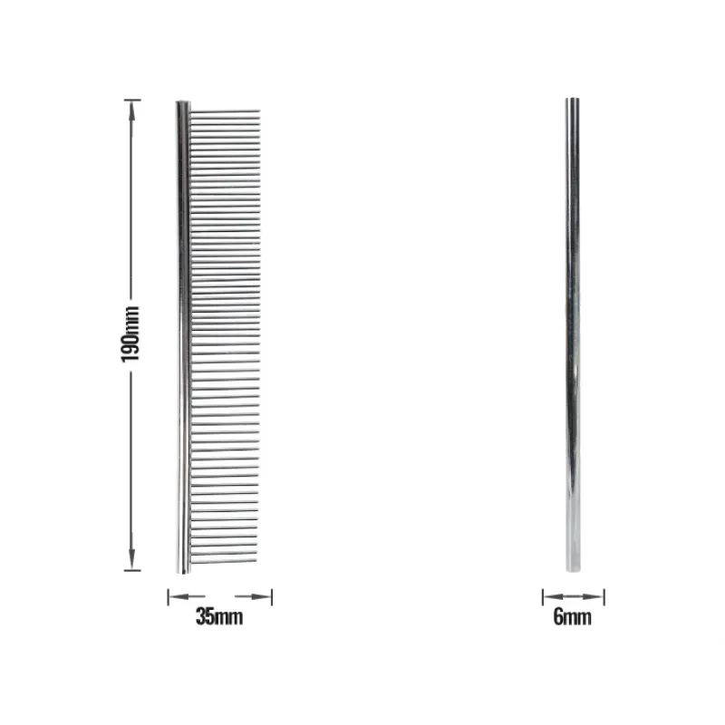 Cat Dog Stainless Double Tooth Long Row Comb