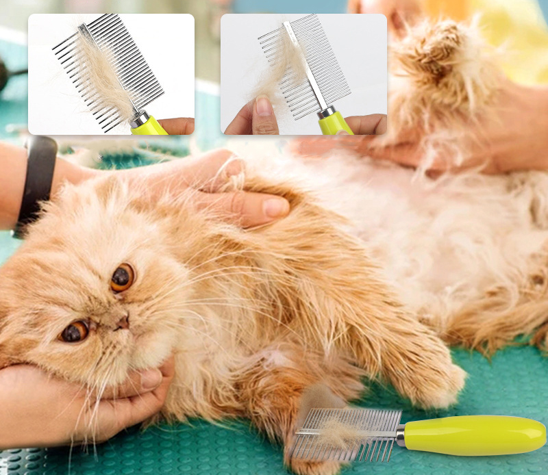 Cat Dog Stainless Steel Double Sided Grooming Comb