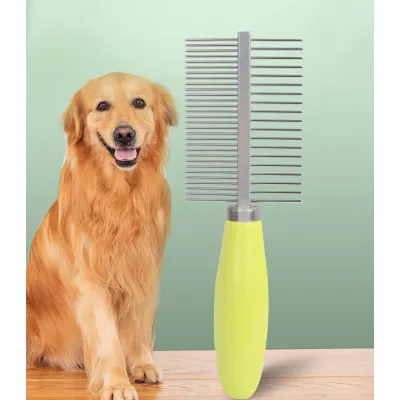 Cat Dog Stainless Steel Double Sided Grooming Comb 01