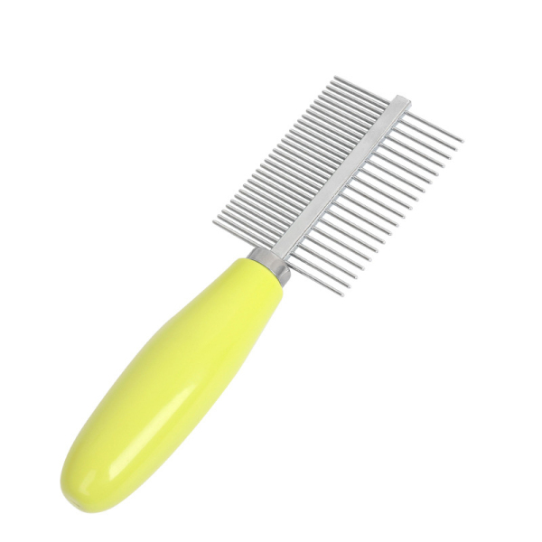 Cat Dog Grooming Comb Double Sided Pet Steel Comb Stainless Steel Round Tooth Pet Comb For Detangling And Knots