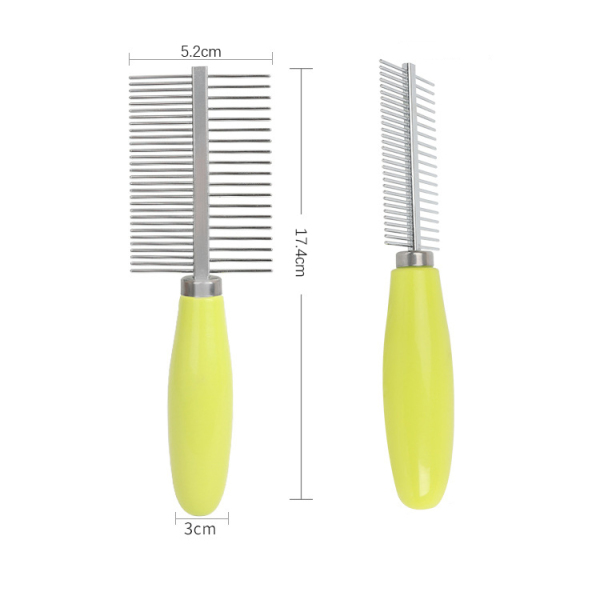 Cat Dog Grooming Comb Double Sided Pet Steel Comb Stainless Steel Round Tooth Pet Comb For Detangling And Knots